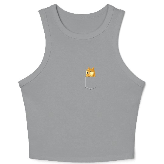 Dogecoin Dog In A Pocket Crypto To The Moon Doge Crop Tank Top