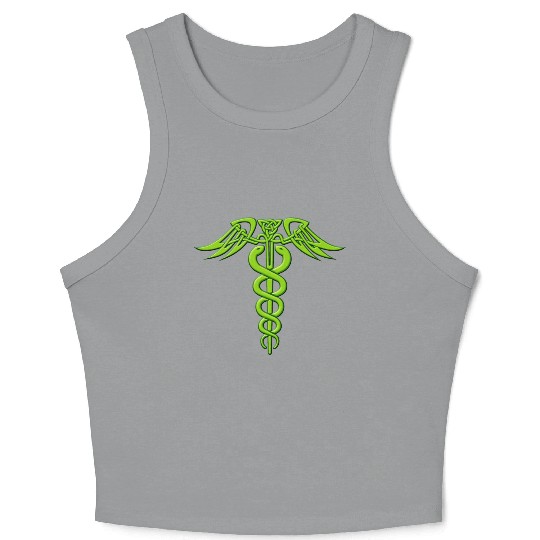 Green Celtic Knot Caduceus Crop Tank Top