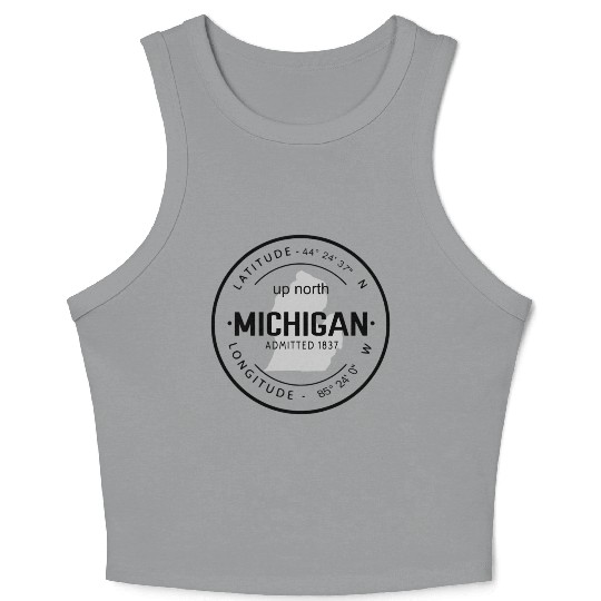 Up North Michigan 1837 Great Lakes Latitude And Lo Crop Tank Top