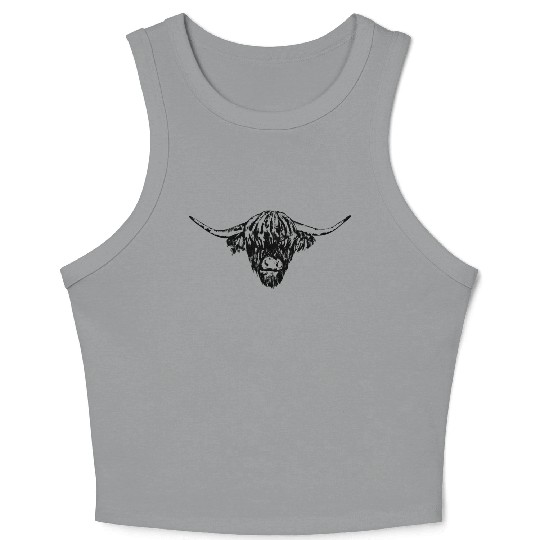 Cow gift Scottish highland cattle farmer Crop Tank Top