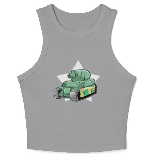 Sherman M4A1 WWII Army Tank History Vintage Crop Tank Top