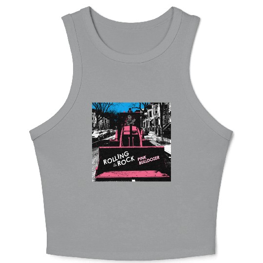 Pink Bulldozer / Rolling Rock Crop Tank Top