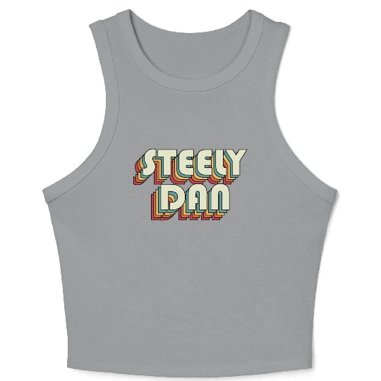 Steely Dan | Unique Retro Faded-Style Typography Crop Tank Top