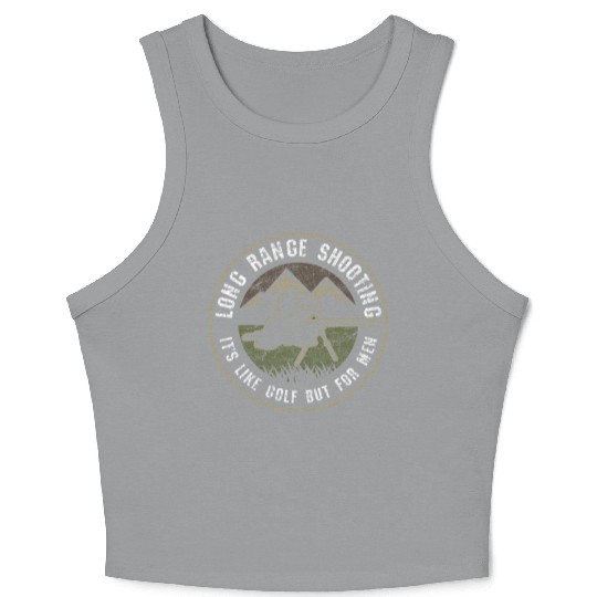 Retro Vintage Military Sniper Humorous Gift Idea Crop Tank Top