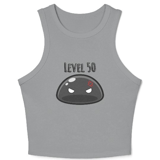 Cute Black Dungeon Slime Monster Weird Anime Crop Tank Top