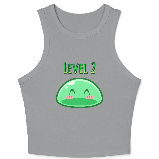 Cute Green Dungeon Slime Monster Weird Anime Crop Tank Top