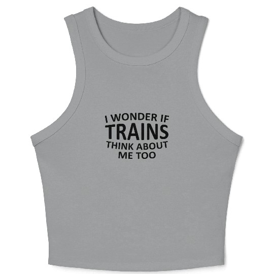 Train Watching Trains Funny Gift Crop Tank Top