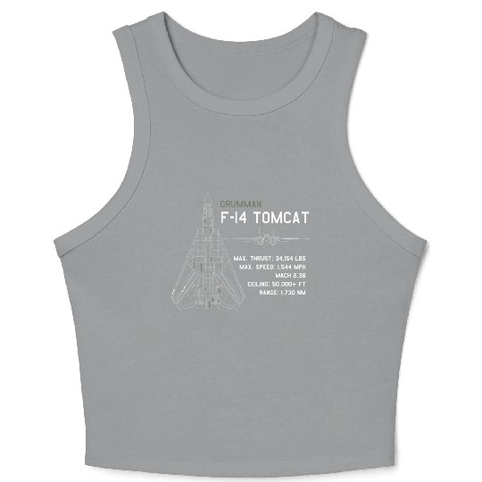 F 14 Tomcat Schematics Crop Tank Top