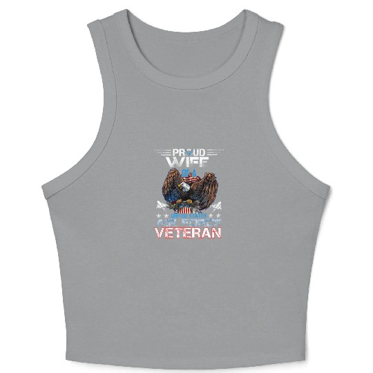 Veteran-Proud Wife Of Us Air Force Veteran Patriot Crop Tank Top