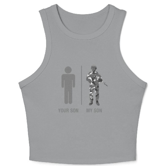 Veteran-Soldier Son Crop Tank Top Military Camouflage Your