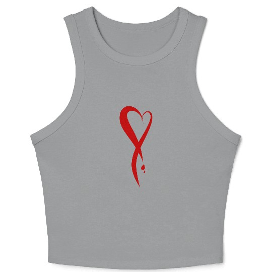 Heart bleeding, hand drawn Crop Tank Top