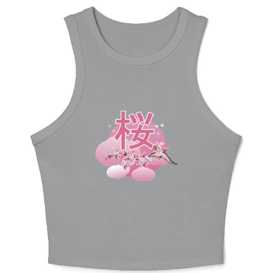 Cherry bloosom , Sakura, Cherry Blossom Crop Tank Top