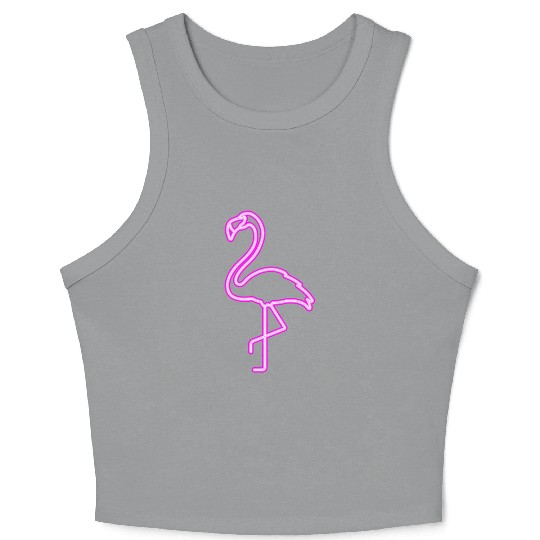 Neon Flamingo Crop Tank Top