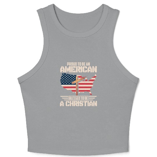 Patriotic Christian Military Gifts for Men Crop Tank Top