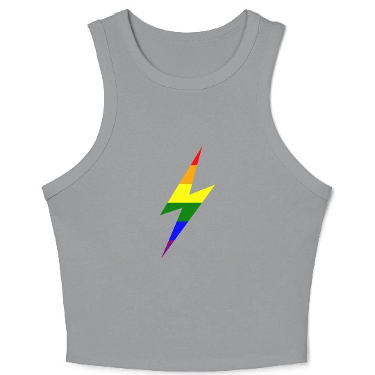 Rainbow Lightning Bolt Crop Tank Top