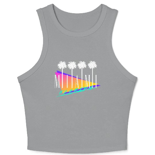 Miami Florida Retro Style Crop Tank Top