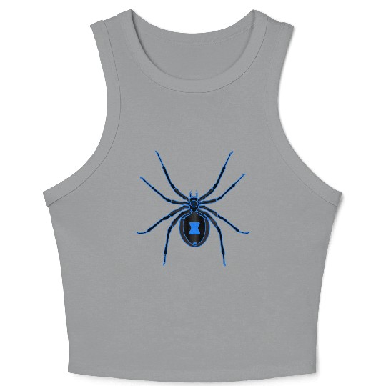 Black Widow Blue Design Crop Tank Top