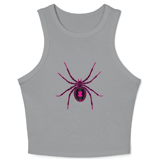 Black Widow Pink Design Crop Tank Top