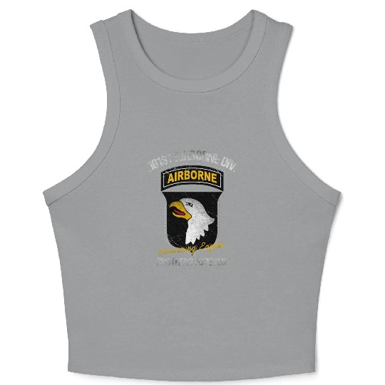 101st Airborne Division US Army Veteran Crop Tank Top