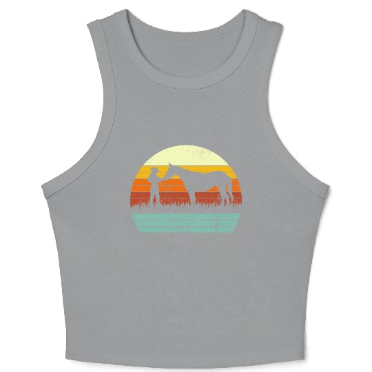 Cowboy Cowgirl Horse Wild Western Retro Crop Tank Top