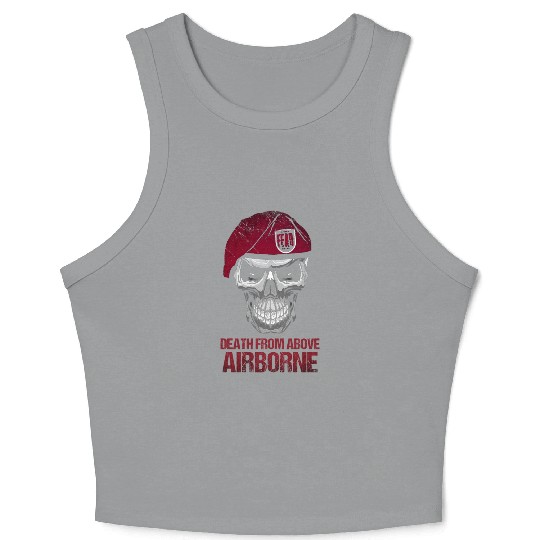 Airborne Paratrooper Wings US Army Military Crop Tank Top