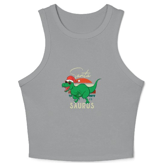Dinosaur Christmas Kid Gift, Family Decoration Crop Tank Top