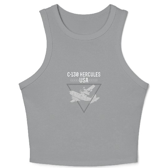 C 130 Hercules US Airborne Fighter Pilot Crop Tank Top