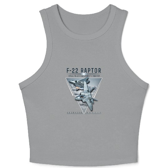 F 22 Raptor US Airborne Fighter Pilot Crop Tank Top