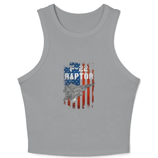 F22 Raptor Aircraft Army US Airborne Crop Tank Top