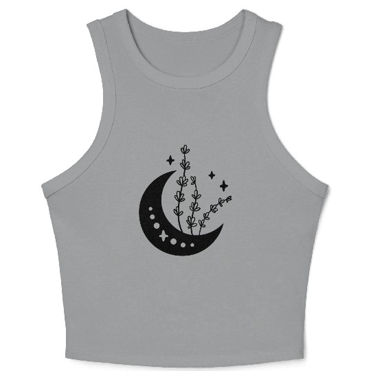Wild Flower Crescent Moon Crop Tank Top