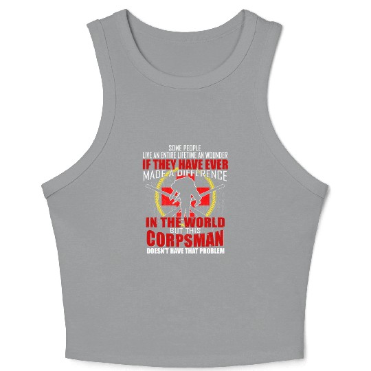 Devil US Navy Corpsman DOC Badass Army Veteran Crop Tank Top