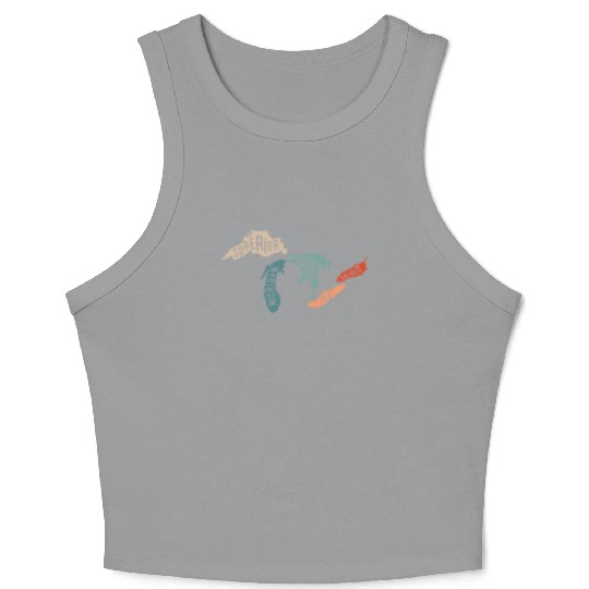 Great lakes USA, Michigan Lake Erie Lake Crop Tank Top