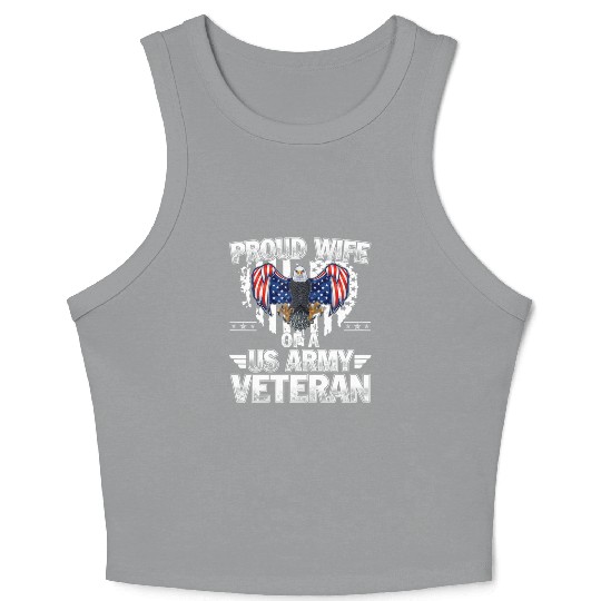 Proud Wife Of A US Army Veteran Crop Tank Top