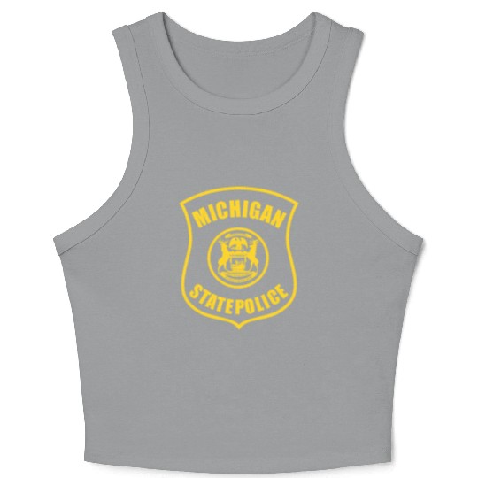michigan state police logo for black Crop Tank Top