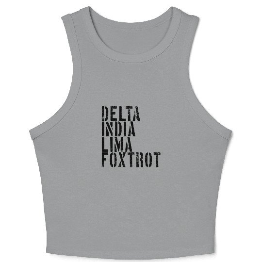 Delta India Lima Foxtrot Phonetic Hot Dad Men'svet Crop Tank Top