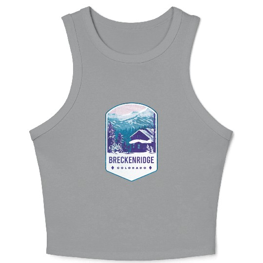 Breckenridge Colorado Ski Badge Crop Tank Top