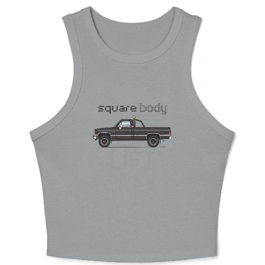 Square Body Lift Black Crop Tank Top