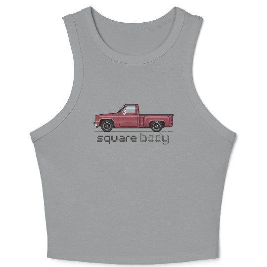 Square Body Carmine Crop Tank Top