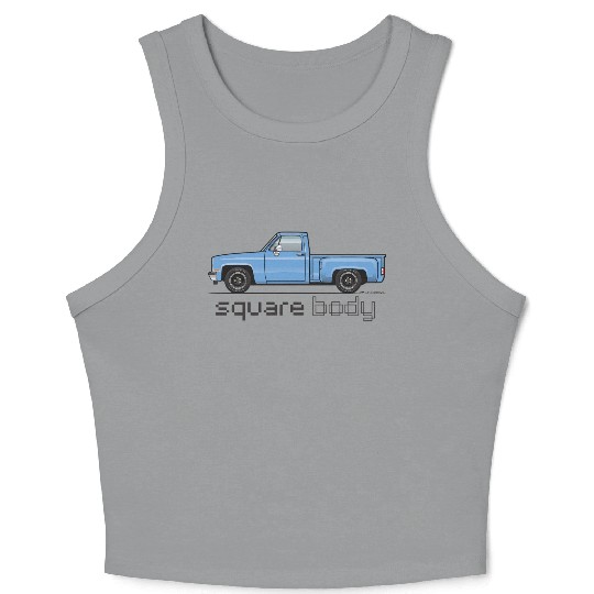 Square Body Light Blue Crop Tank Top
