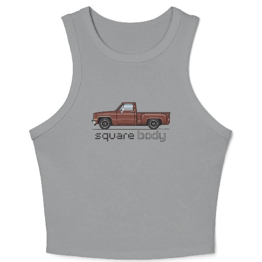 Square Body Dark Brown Crop Tank Top