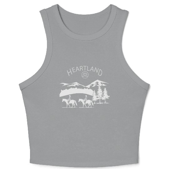 heartland ranch, heartland, sunset, vintage, retro Crop Tank Top