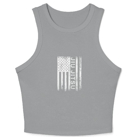 Jiu Jitsu American Flag Crop Tank Top