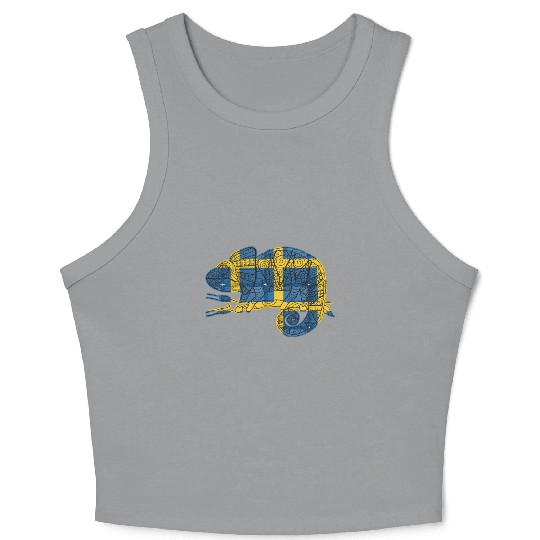 COLORFUL CHAMELEON, WILD CHAMELEON, wild life, CHA Crop Tank Top