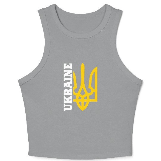 UA And Yellow Emblem of Ukraine Crop Tank Top