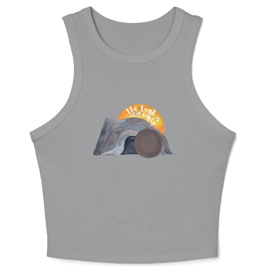 The tomb was empty Christian easter sunset Crop Tank Top