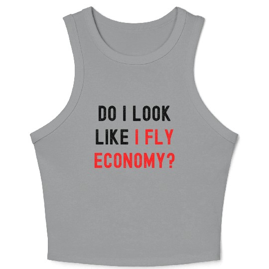 Do I Look Like I Fly Economy, Distressed Red Black Crop Tank Top