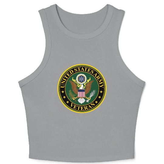 Army US Army Veteran Crop Tank Top
