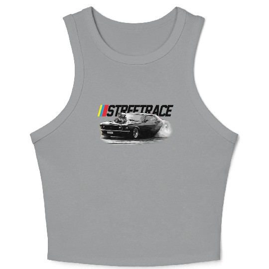 STREET RACE Muscle Car Supercharger Turbo Burnout Crop Tank Top