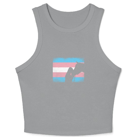 Transgender Pride Horse Rainbow LGBTQ Trans Flag Crop Tank Top