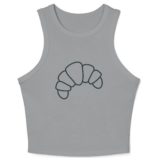 Irregular croissant outline cute food Crop Tank Top
